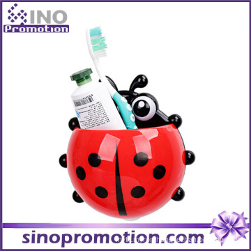 Single Cute Plastic Suction Cup Toothbrush Holder with Suction Cup